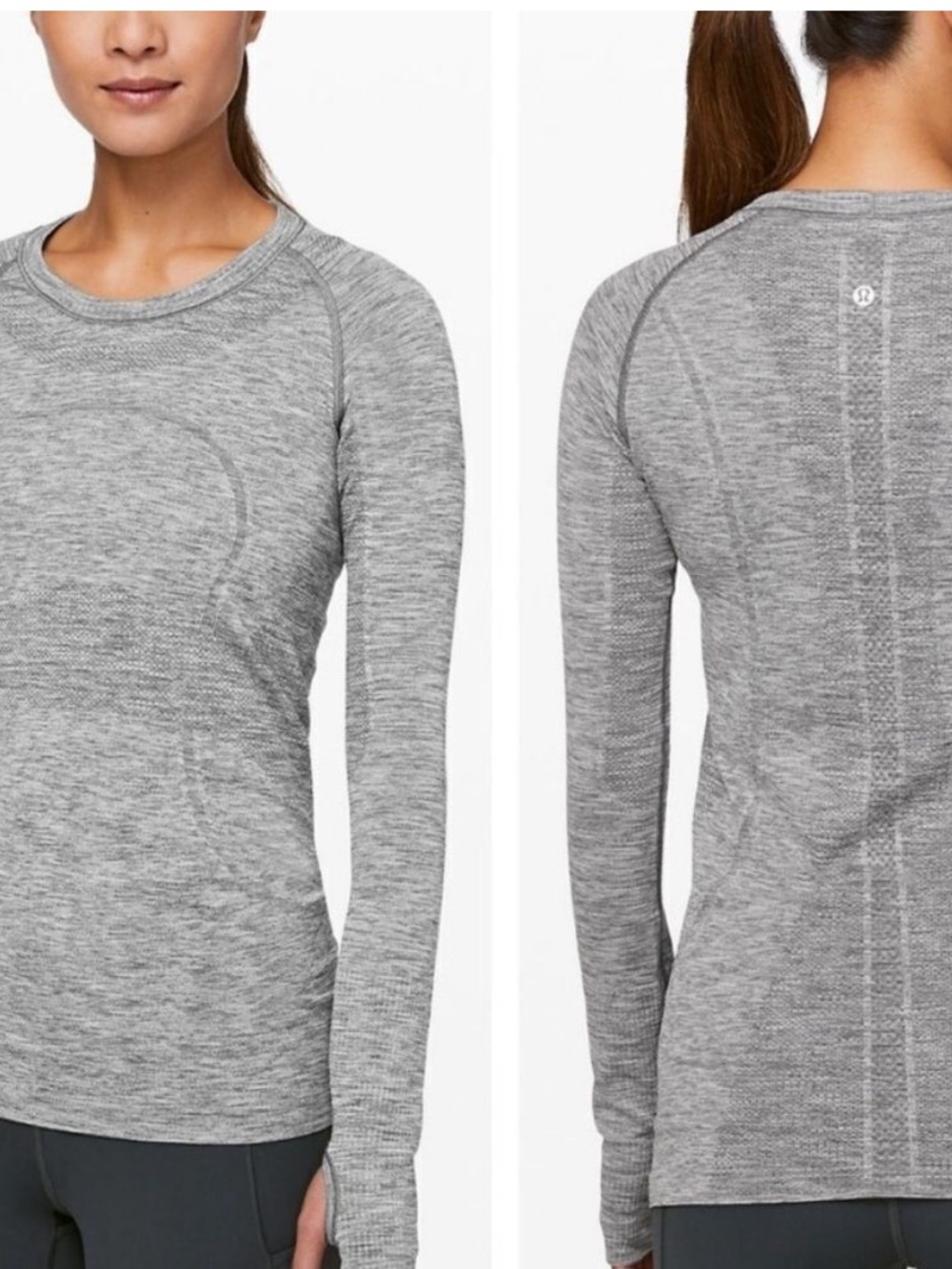 Lululemon. Swiftly Tech Long Sleeve Shirt Heathered Gray. Size 8.